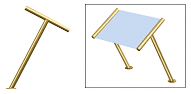 C.R. Laurence CRL Elegant 167 Series Sneeze Guard - 1-1/2&quot; Polished Brass Tubing, Glass On Slant Only  | SG5167PB