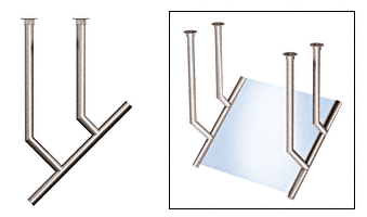 C.R. Laurence CRL Elegant 168 Series Sneeze Guard - 1-1/2&quot; Polished Stainless Tubing, Glass On Slant Only  | SG5168PS