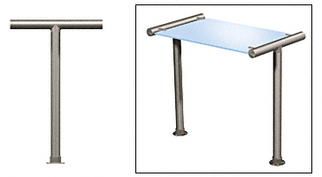 C.R. Laurence CRL Contemporary 202 Series Sneeze Guard - 1-1/2&quot; Brushed Stainless Tubing, Glass On Top Only  | SG5202BS