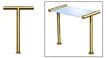 C.R. Laurence CRL Contemporary 202 Series Sneeze Guard - 1-1/2&quot; Polished Brass Tubing, Glass On Top Only  | SG5202PB