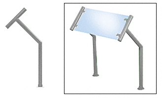 C.R. Laurence CRL Contemporary 203 Series Sneeze Guard - 1-1/2&quot; Brushed Stainless Tubing, Glass On Slant Only  | SG5203BS