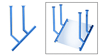 C.R. Laurence CRL Contemporary 204 Series Sneeze Guard - 1-1/2&quot; Powder Painted Tubing, Glass On Slant Only  | SG5204PT