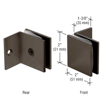 CRL Oil Rubbed Bronze Fixed Panel Square Clamp With Small Leg | SGC0370RB