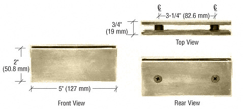 CRL Brushed Bronze Square 180 Degree Glass-to-Glass Clamp | SGC180BBRZ