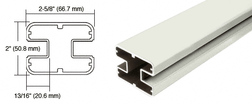 C.R. Laurence CRL Oyster White 2&quot; x 2-5/8&quot; Square 180 Degree Post - 20 ft 1 in long | SP1940W