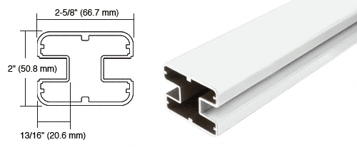 C.R. Laurence CRL Sky White 48&quot; Long 2&quot; x 2-5/8&quot; Square 180 Degree Post | SP48W