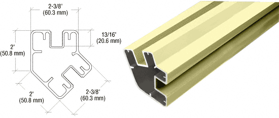 CRL Chromate (Unfinished) 60&quot; Long 2&quot; x 2-3/8&quot; Rectangular 135&amp;ordm; Post | SP560CRM | SP560CRM