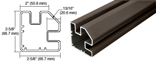C.R. Laurence CRL Matte Bronze  48&quot; Long 2&quot; x 2-5/8&quot; Square 90 Degree Post | SP948BRZ
