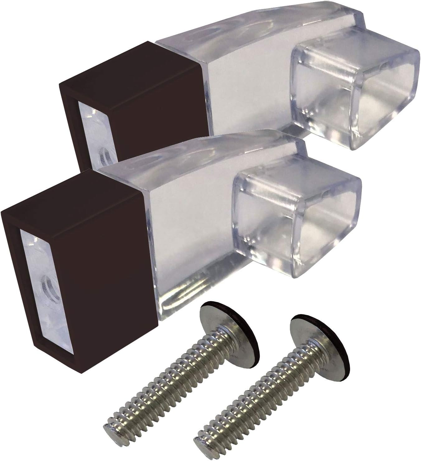 Clear Acrylic Towel Bar Brackets with Oil Rubbed Bronze Sleeve - Set of 2 | SPAB4125ORB