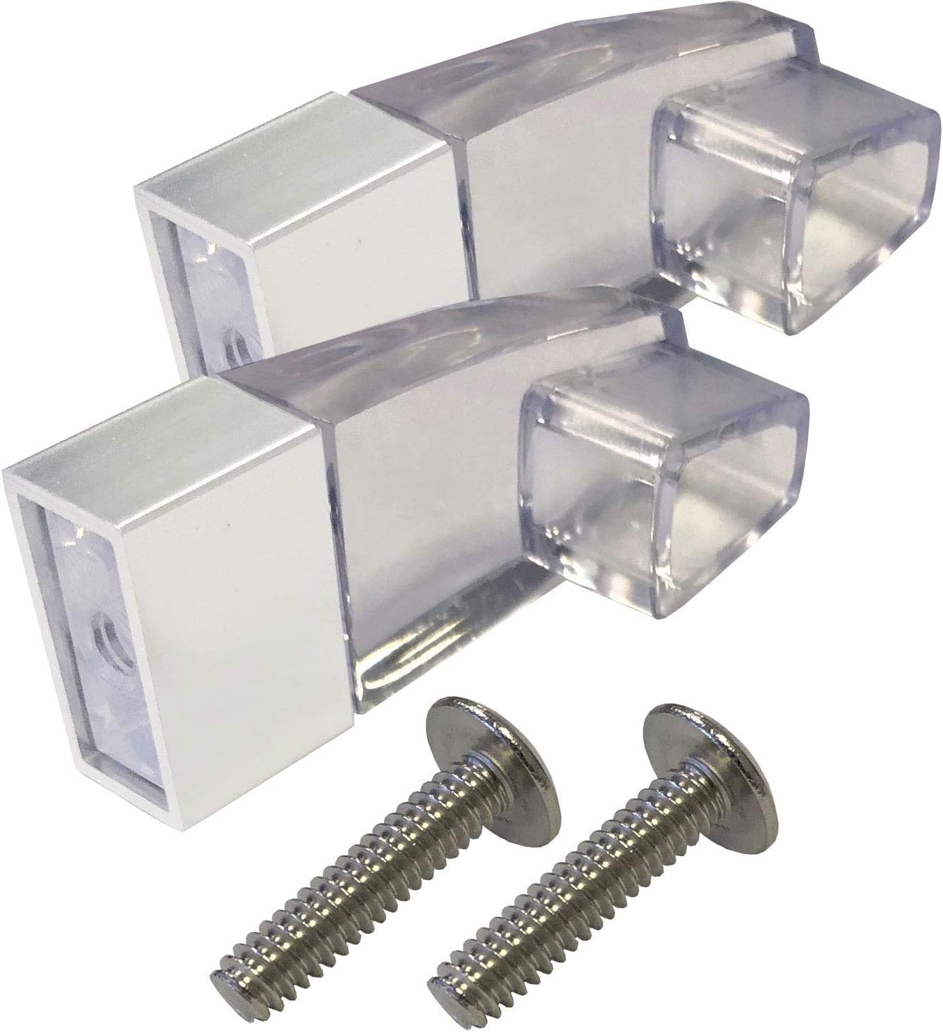 Clear Acrylic Towel Bar Brackets with Satin Chrome Sleeve | SPAB4125SC