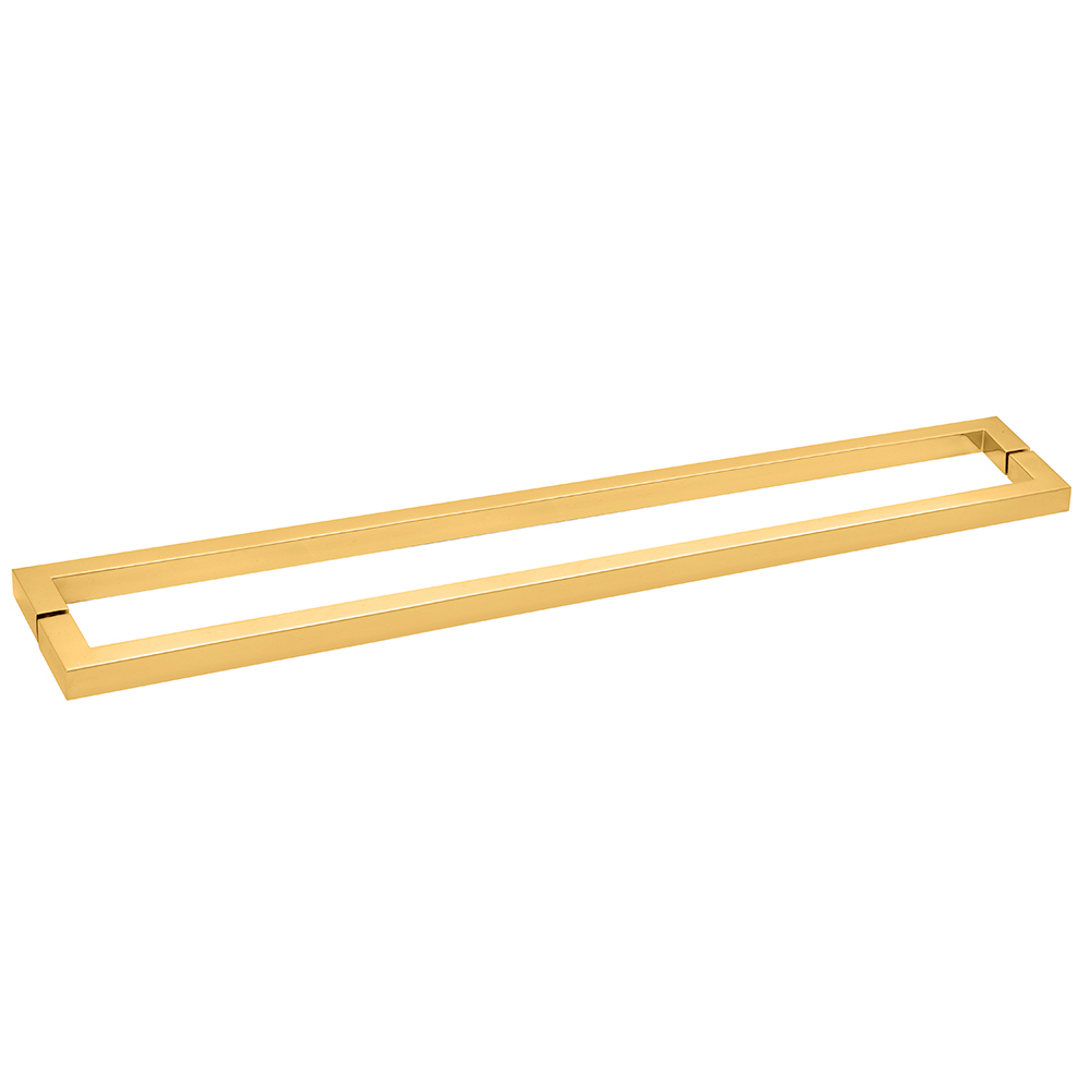 CRL Polished Brass &quot;SQ&quot; Style 24&quot; Back-to-Back Towel Bar | SQ24X24BR