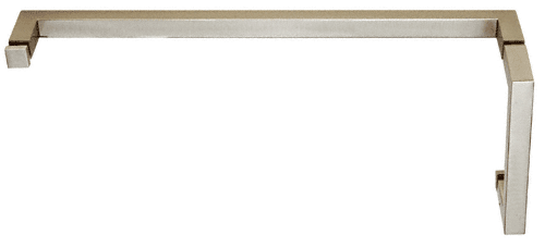 CRL Brushed Nickel &quot;SQ&quot; Series Combination 6&quot; Pull Handle 18&quot; Towel Bar
 | SQ6X18BN