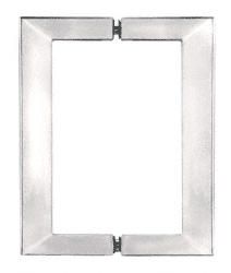 CRL Polished Chrome 6&quot; x 6&quot; SQ Series Square Tubing Back-to-Back Pull Handle  | SQ6X6CH