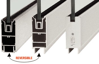 C.R. Laurence CRL Brushed Stainless 4&quot; Square Sidelite Rail for 3/8&quot; and 1/2&quot; Glass - Custom Length | SR4SBS3812CL