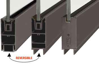 C.R. Laurence CRL 240&quot; Duranodic Bronze 4&quot; Square Sidelite Rails for 3/4&quot; (19mm) Glass | SR4SDU34240