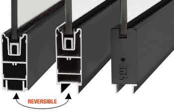C.R. Laurence CRL 240&quot; Black Anodized 4&quot; Square Sidelite Rails for 3/4&quot; (19mm) Glass | SR4SBL34240