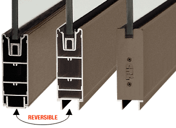 C.R. Laurence CRL Oil Rubbed Bronze 6&quot; Custom Length Square Sidelite Rail for 3/8&quot; and 1/2&quot; Glass | SR6S0RB3812CL