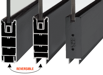 C.R. Laurence CRL 240&quot; Black Anodized 6&quot; Square Sidelite Rail for 3/4&quot; Glass | SR6SBL34240