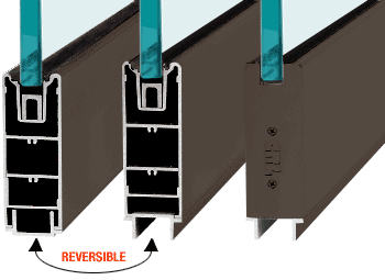 C.R. Laurence CRL Dark Bronze Anodized 6&quot; Custom Length Square Sidelite Rail for 3/4&quot; Glass | SR6SDU34CL