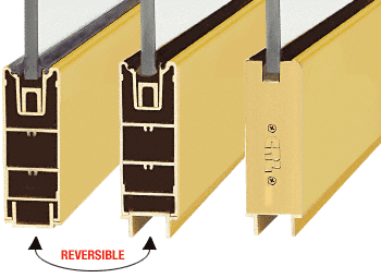 C.R. Laurence CRL 120&quot; Polished Brass 6&quot; Square Sidelite Rails | SR6SPB3812SL