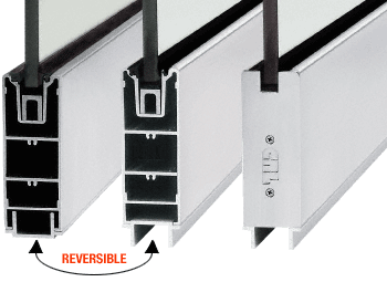 C.R. Laurence CRL 120&quot; Polished Stainless 6&quot; Square Sidelite Rails for 3/4&quot; Glass | SR6SPS34SL