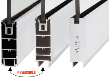 C.R. Laurence CRL 120&quot; Satin Anodized 6&quot; Square Sidelite Rails for 3/4&quot; Glass | SR6SSA34SL