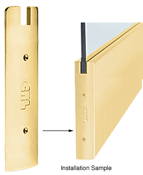 C.R. Laurence CRL Polished Brass 10&quot; Square End Cap for Sidelite Rail- 3/4&quot; Glass | SREC10SPB34