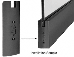 C.R. Laurence CRL Black Anodized 6&quot; Square End Cap for 3/4&quot; Glass Sidelite Rails | SREC6SBL34