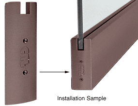 C.R. Laurence CRL Dark Bronze Anodized 6&quot; Square End Cap for 3/4&quot; Glass Sidelite Rails | SREC6SDU34