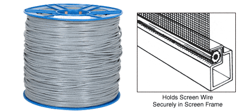 .125&quot; Gray Screen Retainer Spline, Serrated, Bulk 15 Pound Roll | SS125B | SS125B