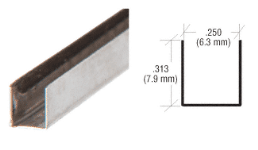 C.R. Laurence CRL 1/4&quot; x  5/16&quot;  Stainless Steel &quot;U&quot; Channel Pack of 10 - 12 ft Each | SS956