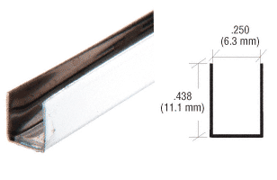 C.R. Laurence CRL 1/4&quot; x 7/16&quot; Stainless Steel &quot;U&quot; Channel Pack of 10 - 12 ft Each | SS958