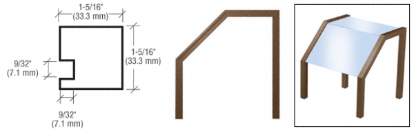 C.R. Laurence CRL Duranodic Bronze Sculptured Series Custom Size Top-Shelf Sneeze Guard | SSG25DU