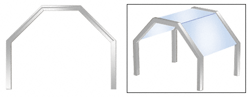 C.R. Laurence CRL Brite Anodized Sculptured Series Custom Size Double Self-Service Sneeze Guard | SSG30BA