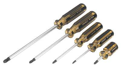 C.R. Laurence CRL Stanley Set of 5 Phillips Screwdrivers | ST66156