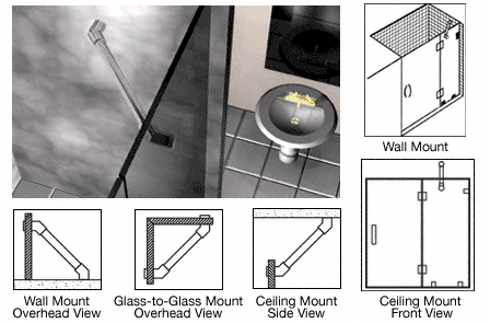 C.R. Laurence CRL Brushed Nickel Through-Glass Mounted Support Bar | SUP135BN