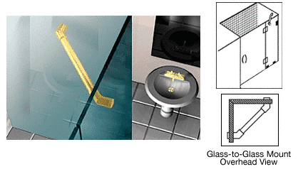 C.R. Laurence CRL  Brass  Support  Through Glass-to-Glass Mounted Support Bar | SUP135G2GBR