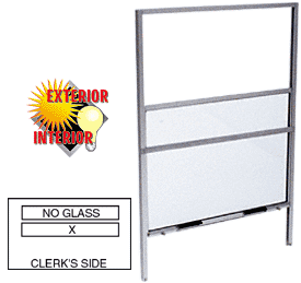 C.R. Laurence CRL Satin Anodized Vertical Sliding Service Window for Surface or Pocket Installation with 1/4&quot; Glass No Screen | SW1414A