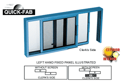C.R. Laurence CRL Powder Painted Horizontal Sliding Service Window XO or OX Format with 1/8&quot; Glass Only No Screen | SW2018P