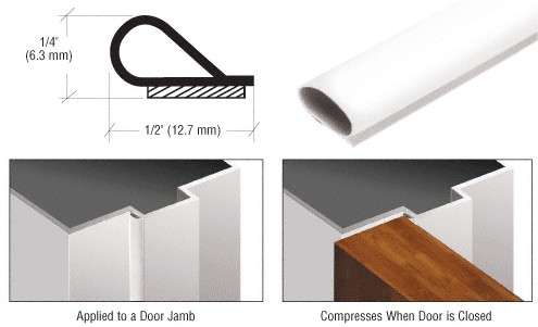 CRL White Self-Adhesive Weatherstrip - 17  ft. Roll  | SW250W17