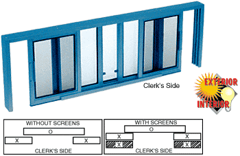 C.R. Laurence CRL Painted Horizontal Sliding Service Window XOX Format with 1/4&quot; Glass no Screen | SW5014P