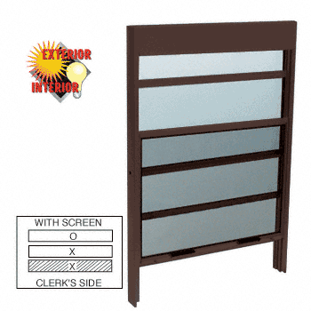 C.R. Laurence CRL Duranodic Bronze Vertical Sliding Service Windows with Sash Balances, 1/4&quot; Glass and Screen | SWB1214DU