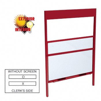 C.R. Laurence CRL Custom Kynar Painted Vertical Sliding Service Window With Sash Balances for Surface or Pocket Installation with 1/4&quot; Glass No Screen | SWB1414K