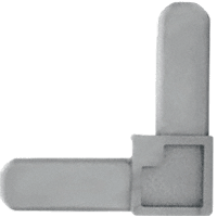C.R. Laurence CRL 5/16&quot; Gray Square Cut Frame Corner - 100 pack | SWSC516GRY