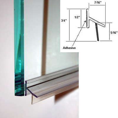 Clear Polycarbonate Drip Rail and Sweep Combination for Frameless Shower Doors | SDS530036