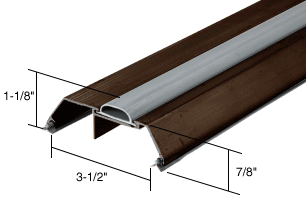 C.R. Laurence CRL Dark Bronze Saddle Threshold With Vinyl Cap 3-1/2&quot; Wide 1-1/8&quot; High - 36-1/2 in long | TH007DV36
