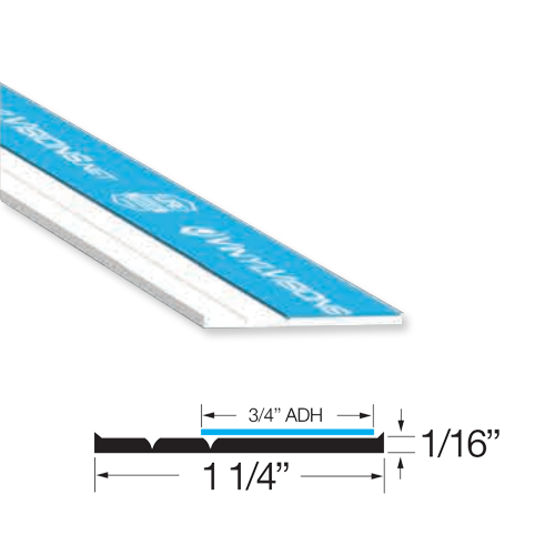 Gordon Glass Co. Gordon Glass&#174; White 1-1/4&quot; TRIMQUICK Flat Vinyl, 8 ft Long | TQ125W8