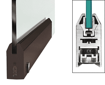 C.R. Laurence CRL Duranodic Bronze 9-1/2&quot; Door Rail Tapered Style for 1/2&quot; Glass with Lock | DR4TDU12PL