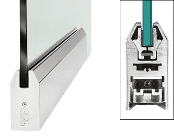 C.R. Laurence CRL Polished Stainless 9-1/2&quot; Door Rail Tapered Style for 1/2&quot; Glass without Lock | DR4TPS12P