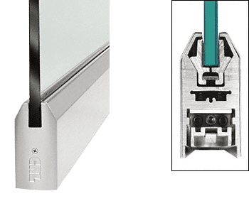 C.R. Laurence CRL Brushed Stainless 4&quot; Custom Length Tapered Style Door Rail without Lock for 3/4&quot; Glass | DR4TBS34C